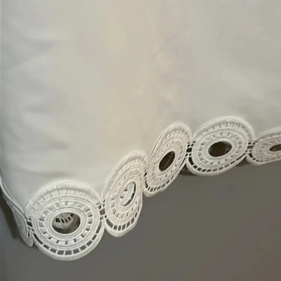 Shoshanna | NEW Popover white optic shift dress Scalloped‎ Lace women’s size 12 - Picture 5 of 11